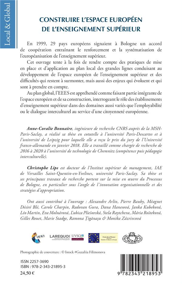 Quatrième de couverture de « CONSTRUIRE L'ESPACE EUROPEEN DE L'ENSEIGNEMENT SUPERIEUR »