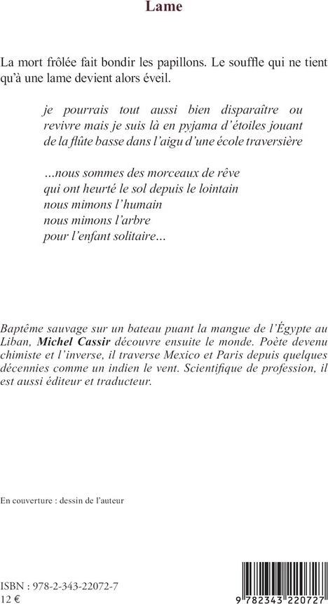 Quatrième de couverture de « LAME »