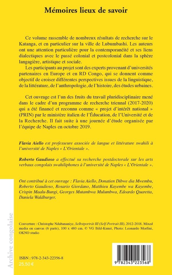 Quatrième de couverture de « LUBUMBASHI AUJOURD'HUI : LANGUES, ARTS ET SOCIETE »