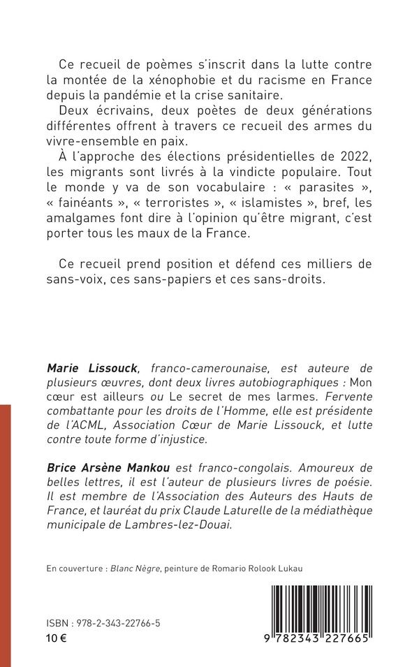 Quatrième de couverture de « BLANC NEGRE »