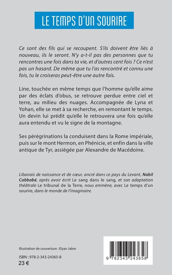 Quatrième de couverture de « LE TEMPS D'UN SOURIRE »