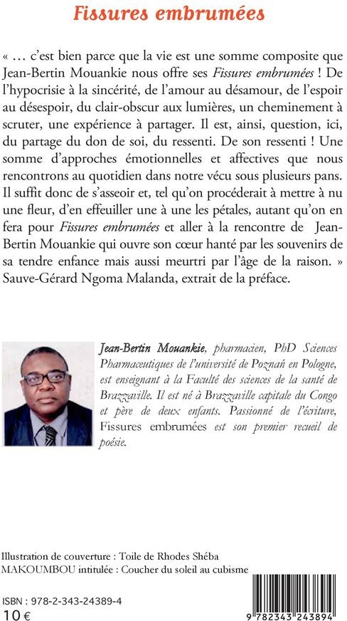 Quatrième de couverture de « FISSURES EMBRUMEES - POEMES »