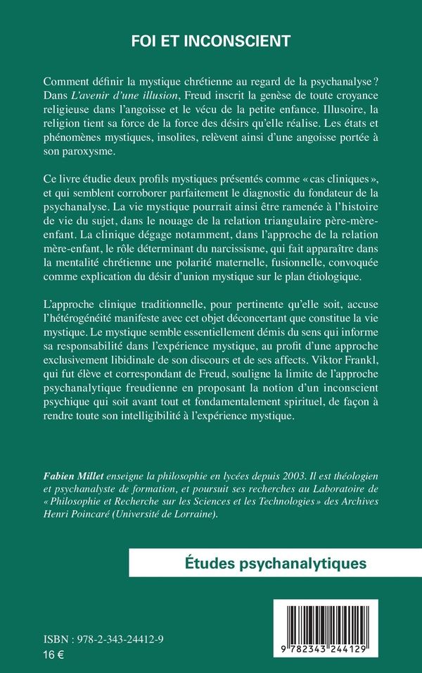 Quatrième de couverture de « FOI ET INCONSCIENT »