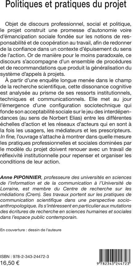 Quatrième de couverture de « POLITIQUES ET PRATIQUES DU PROJET - UNE APPROCHE COMMUNICATIONNELLE »