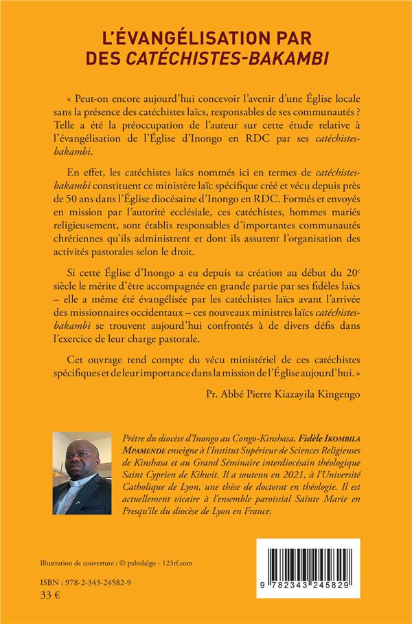 Quatrième de couverture de « L'EVANGELISATION PAR DES CATECHISTES-BAKAMBI - CAS DU DIOCESE D'INONGO EN R.D. CONGO »