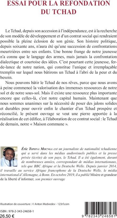 Quatrième de couverture de « ESSAI POUR LA REFONDATION DU TCHAD »