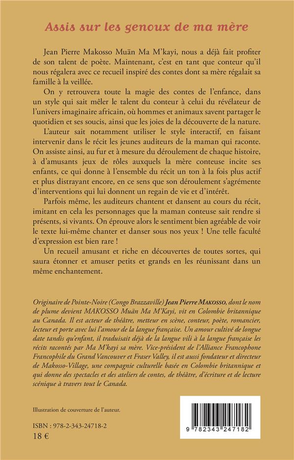 Quatrième de couverture de « ASSIS SUR LES GENOUX DE MA MERE - CONTES ET LEGENDES DE YANGA »
