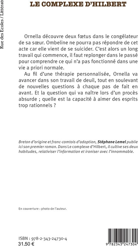 Quatrième de couverture de « LE COMPLEXE D'HILBERT »