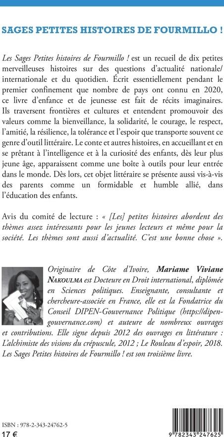 Quatrième de couverture de « SAGES PETITES HISTOIRES DE FOURMILLO ! »