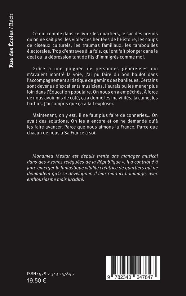 Quatrième de couverture de « QUARTIERS : - L'ENERGIE DU MAL-ETRE DES NOTES D'ESPOIR SUR UNE PORTEE DE COLERE - DES NOTES D'ESPOIR »