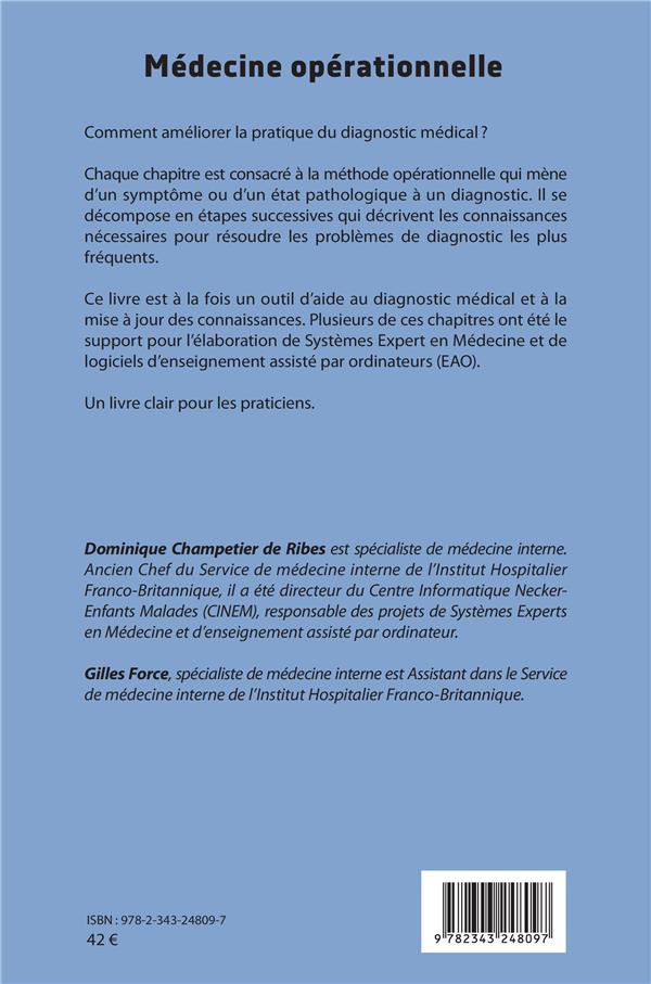 Quatrième de couverture de « MEDECINE OPERATIONNELLE »