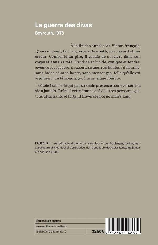 Quatrième de couverture de « LA GUERRE DES DIVAS - BEYROUTH, 1978 »