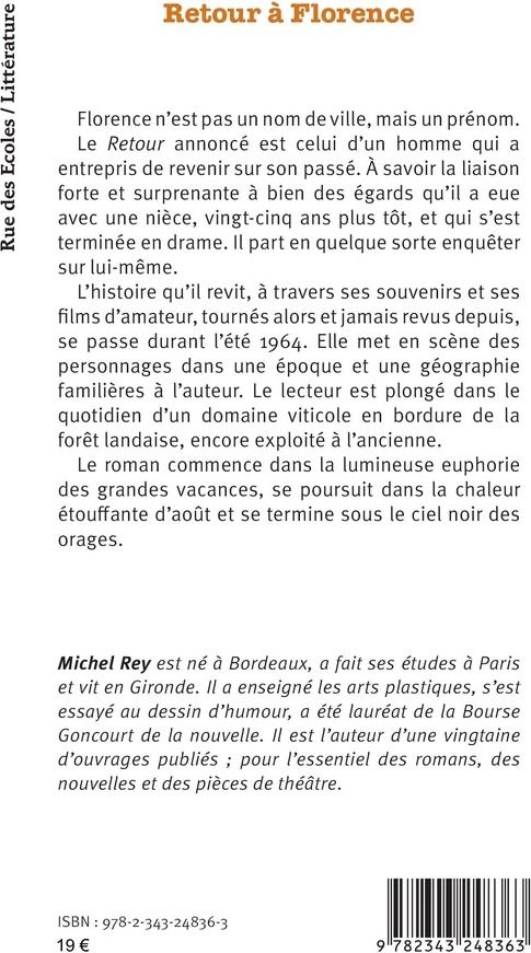 Quatrième de couverture de « RETOUR A FLORENCE »