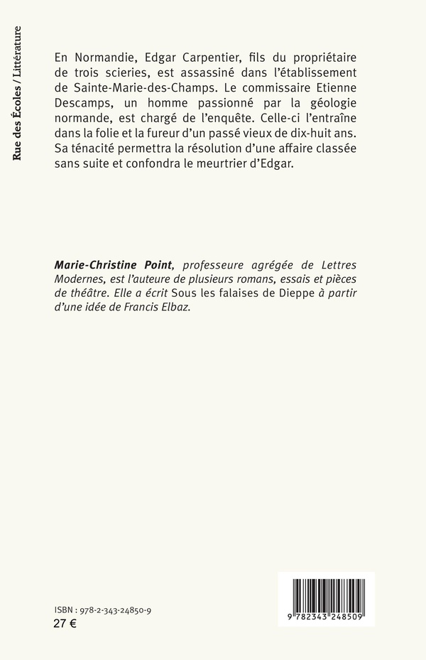 Quatrième de couverture de « SUR LES FALAISES DE DIEPPE »
