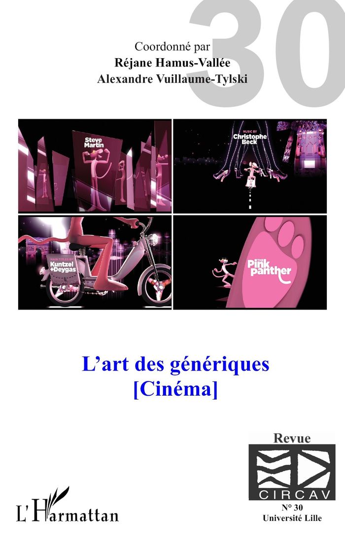 Couverture du livre « L'ART DES GENERIQUES - VOL30 - CINEMA » de Rejane Hamus-Vallee, librairie Les Contes Infusés à Corte