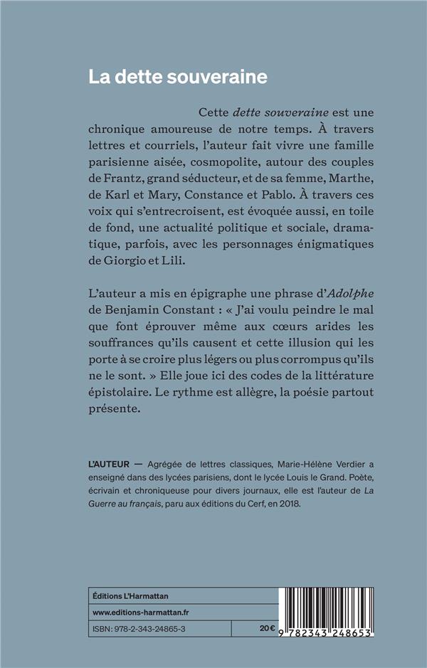 Quatrième de couverture de « LA DETTE SOUVERAINE - CHRONIQUE PARISIENNE »