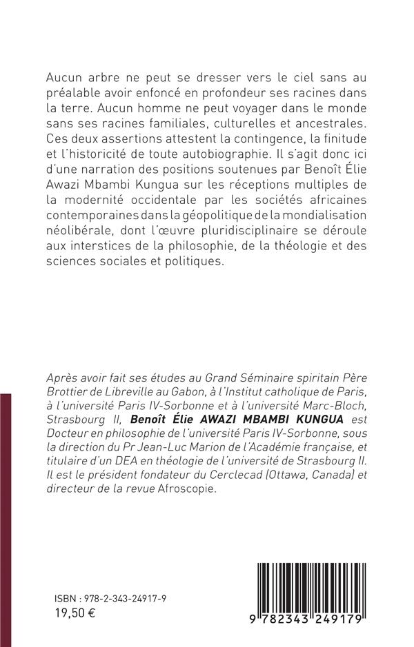 Quatrième de couverture de « JALONS POUR UNE AUTOBIOGRAPHIE INTELECTUELLE - VARIATIONS AFRICAINES ET PLURIDISCIPLINAIRES SUR LA M »