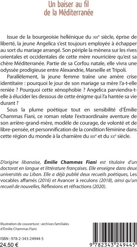 Quatrième de couverture de « UN BAISER AU FIL DE LA MEDITERRANEE »