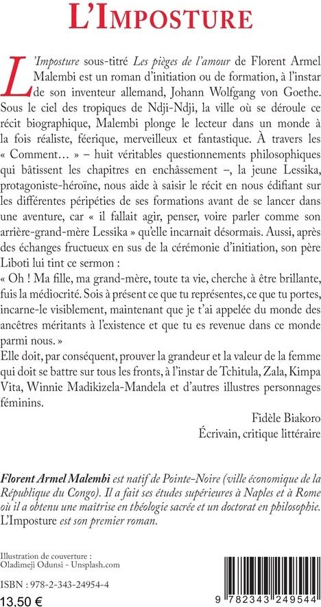 Quatrième de couverture de « L'IMPOSTURE - LES PIEGES DE L'AMOUR ROMAN - ROMAN »