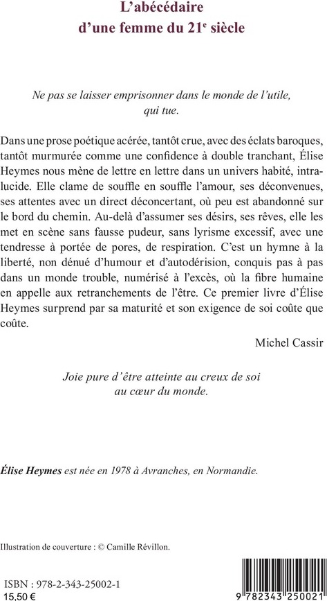 Quatrième de couverture de « L'ABECEDAIRE D'UNE FEMME DU 21E SIECLE »