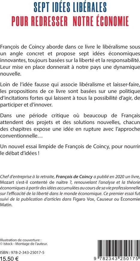 Quatrième de couverture de « SEPT IDEES LIBERALES POUR REDRESSER NOTRE ECONOMIE »