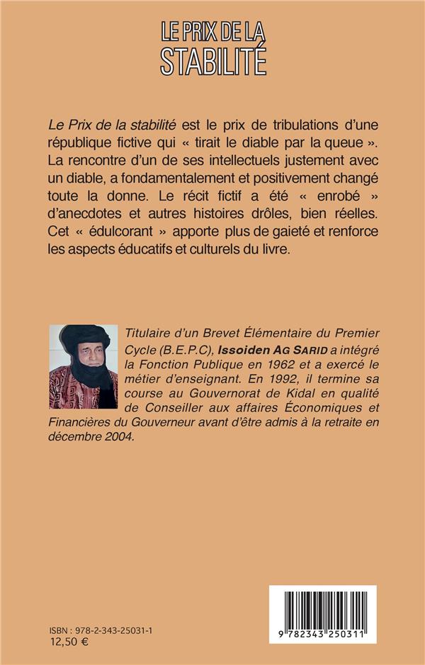 Quatrième de couverture de « LE PRIX DE LA STABILITE »