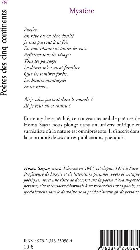 Quatrième de couverture de « MYSTERE »