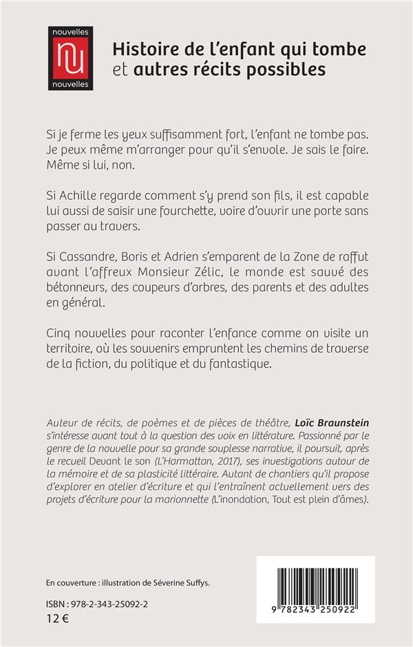 Quatrième de couverture de « HISTOIRE DE L'ENFANT QUI TOMBE - ET AUTRES RECITS POSSIBLES »