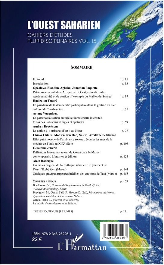 Quatrième de couverture de « REGARDS SUR LE PATRIMOINE - VOL15 »