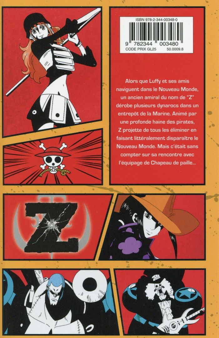 Quatrième de couverture de « One piece film Z : Anime comics »