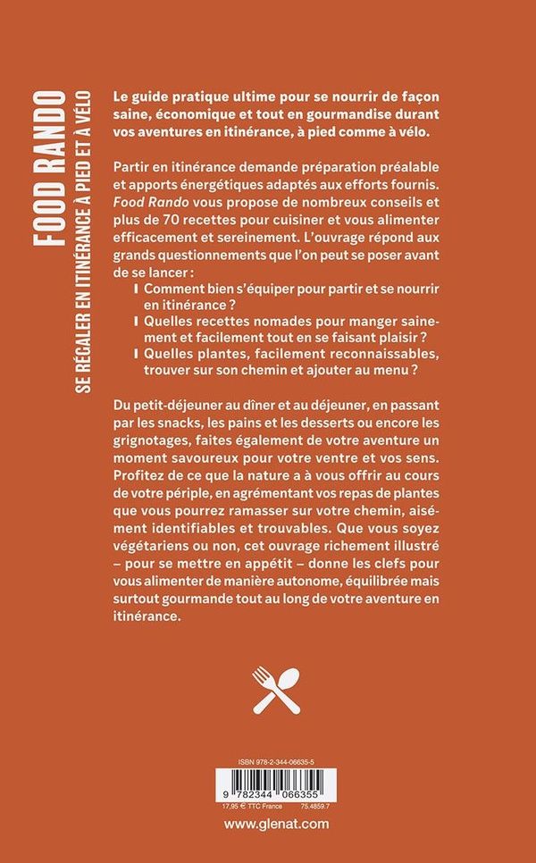 Quatrième de couverture de « Food rando : se régaler en itinérance à pied ou à vélo »
