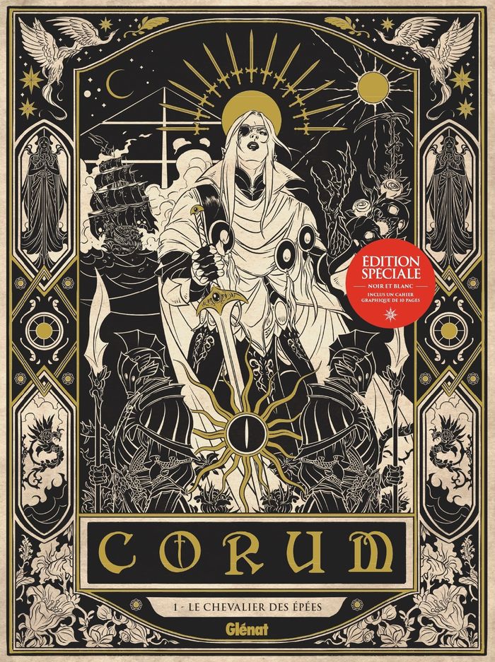 Couverture du livre « Corum : Le chevalier des épées » de David Chauvel, librairie Les Contes Infusés à Corte