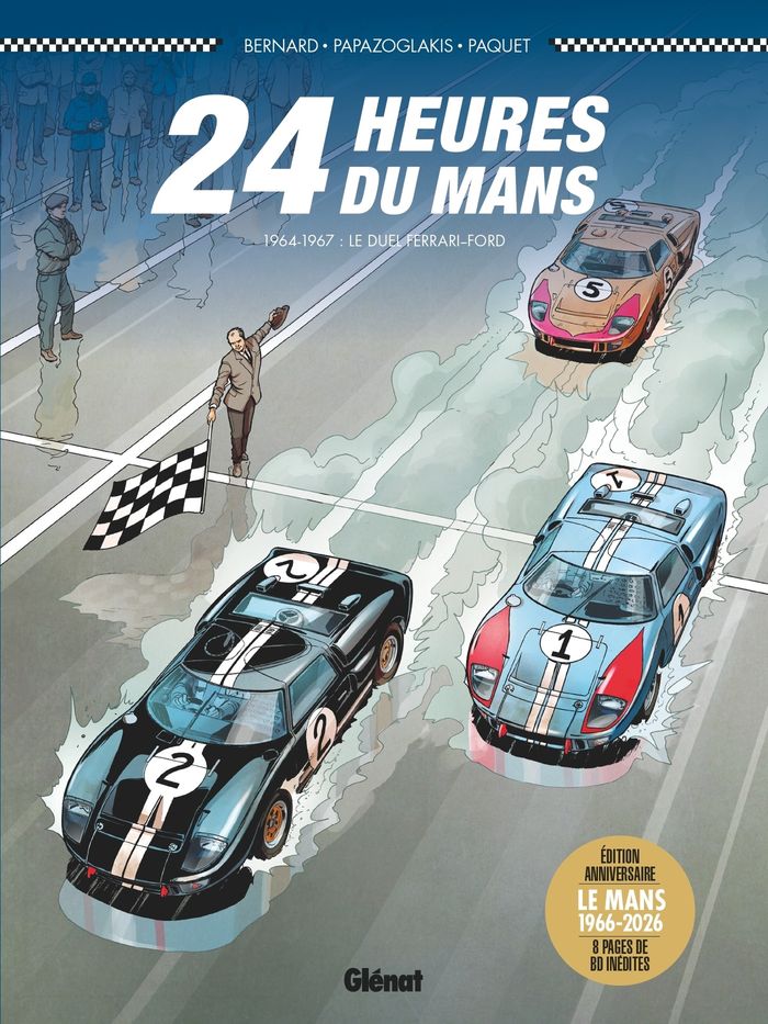 Couverture du livre « 24 HEURES DU MANS - 1964-1967 - EDITION ANNIVERSAIRE - LE DUEL FERRARI-FORD » de Bernard/papazoglakis, librairie Les Contes Infusés à Corte