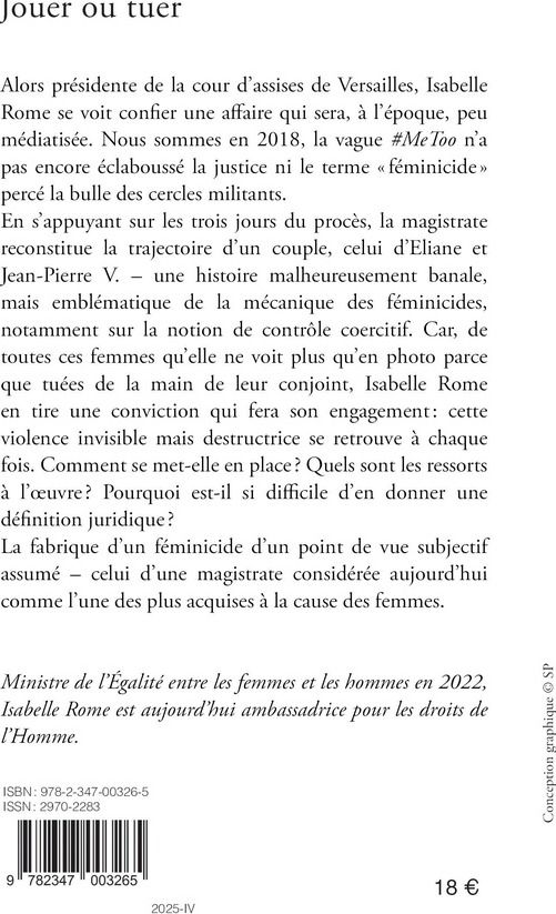 Quatrième de couverture de « Jouer ou tuer : la fabrique d'un féminicide »