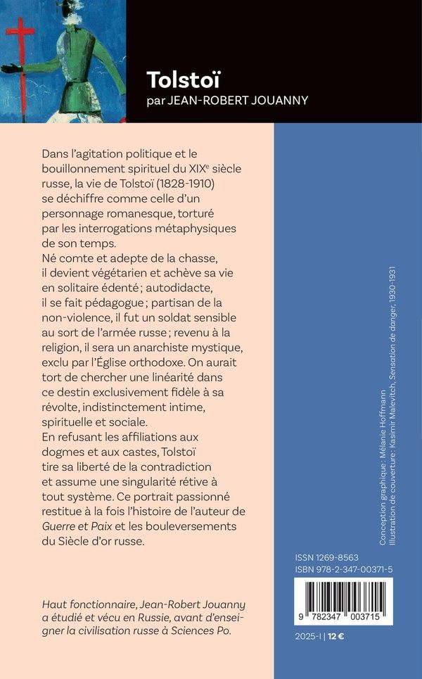 Quatrième de couverture de « Tolstoï : les révoltes d'un clairvoyant »