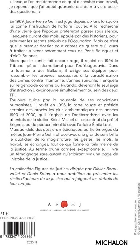 Quatrième de couverture de « Juger à hauteur d'homme »