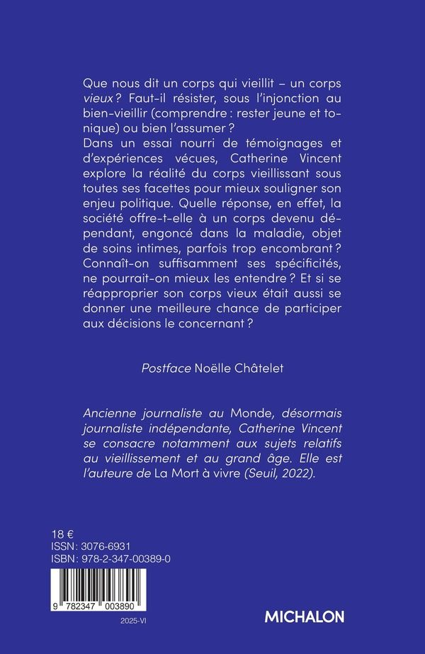 Quatrième de couverture de « Le corps vieux : du paraître à l'être »
