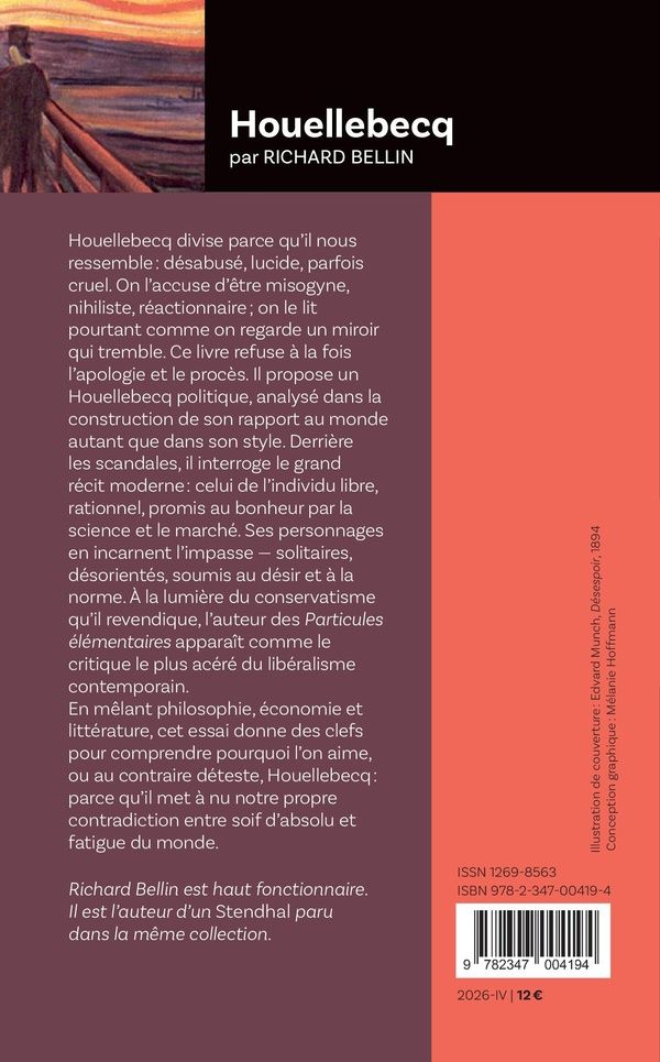 Quatrième de couverture de « Houellebecq : les eaux glacées de la modernité »