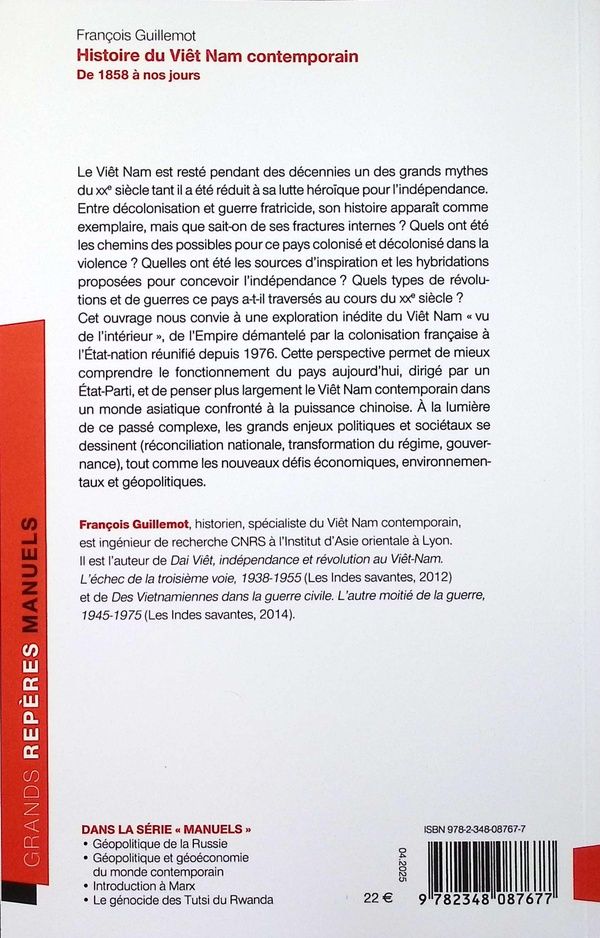 Quatrième de couverture de « Histoire du Viêt Nam contemporain : de 1858 à nos jours »