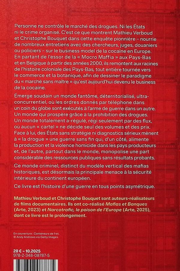 Quatrième de couverture de « Narcotrafic, le poison de l'Europe »