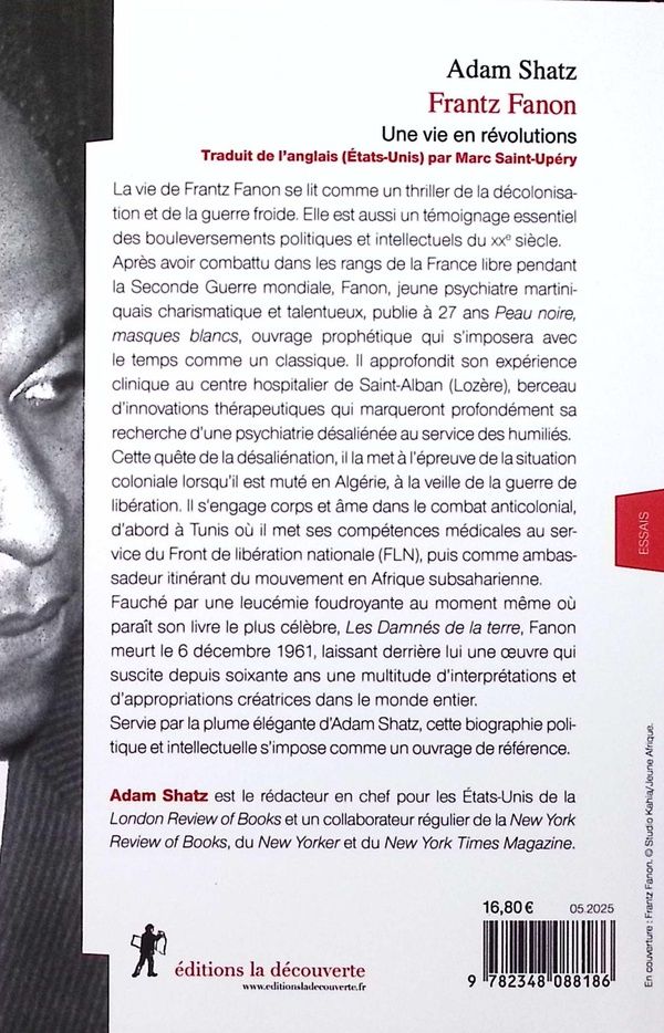 Quatrième de couverture de « Frantz Fanon : une vie en révolutions »