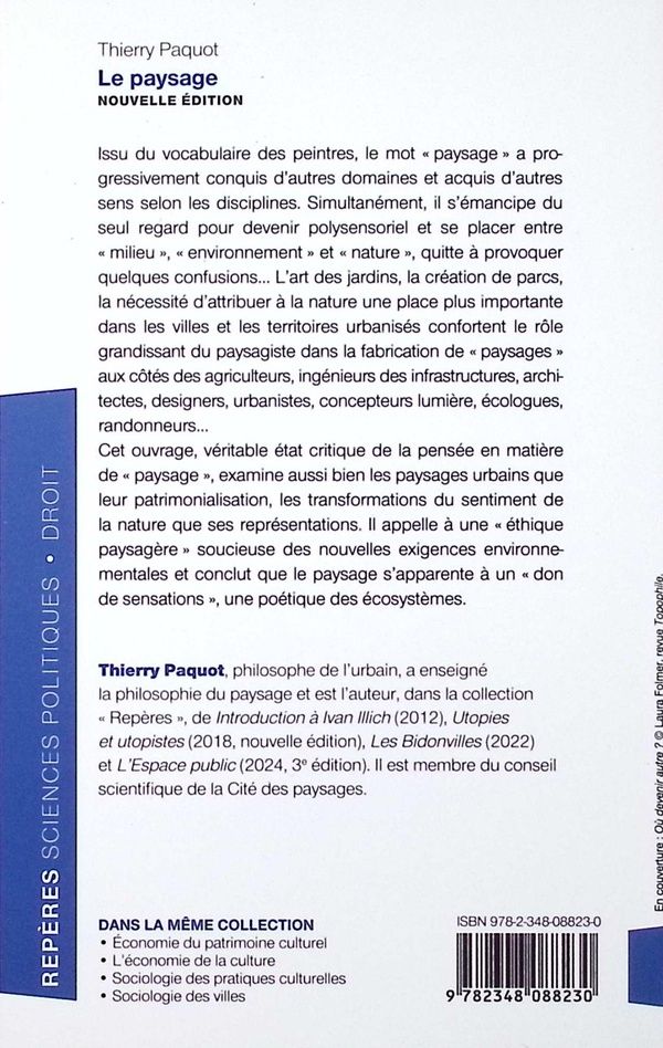 Quatrième de couverture de « Le paysage »