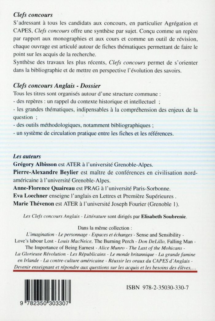Quatrième de couverture de « DOSSIER ANGLAIS - L'ICI ET L'AILLEURS »