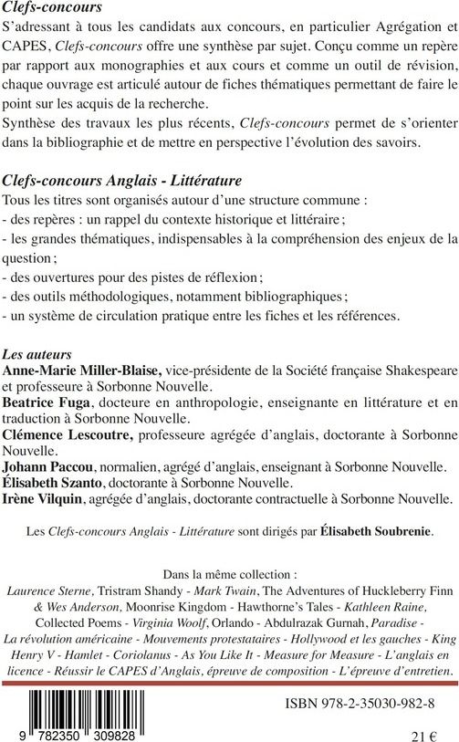 Quatrième de couverture de « Shakespeare, "Twelfth night, or What you will" »