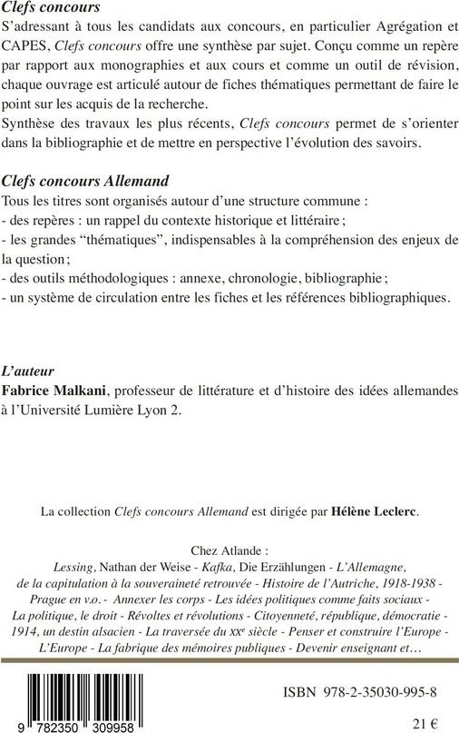 Quatrième de couverture de « Fichte, Reden an die deutsche Nation »