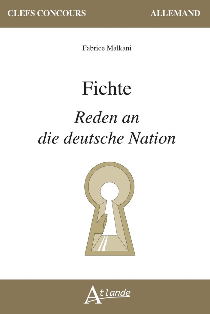 Couverture du livre « Fichte, Reden an die deutsche Nation », librairie Les Contes Infusés à Corte