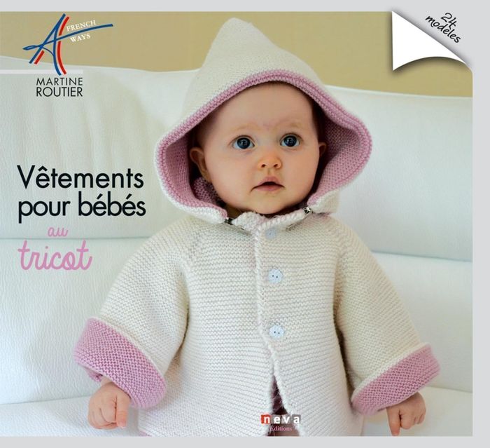 Couverture du livre « VETEMENTS POUR BEBE AU TRICOT - 36 MODELES » de Martine Routier, librairie Les Contes Infusés à Corte