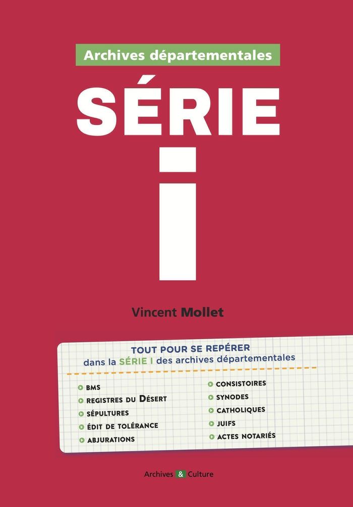 Couverture du livre « Archives départementales : série I » de Vincent Mollet, librairie Les Contes Infusés à Corte