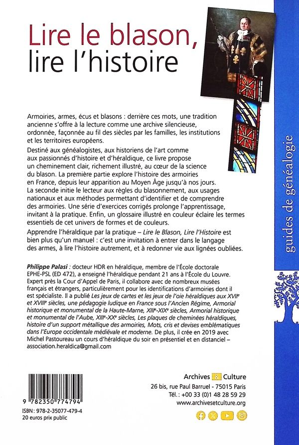Quatrième de couverture de « Lire le blason, lire l'histoire : apprendre l'héraldique par la pratique »