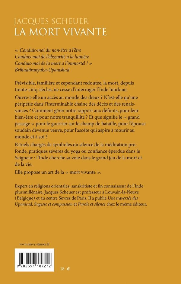 Quatrième de couverture de « La mort vivante : vie et mort dans la spiritualité indienne »